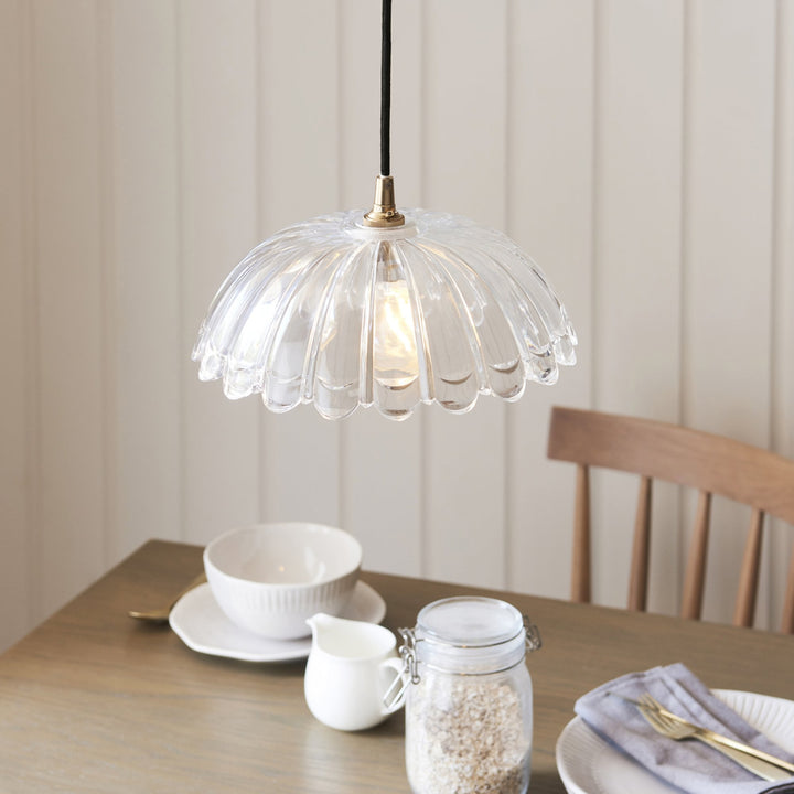 Endon 118778 Carnation Easyfit Pendant Clear Glass