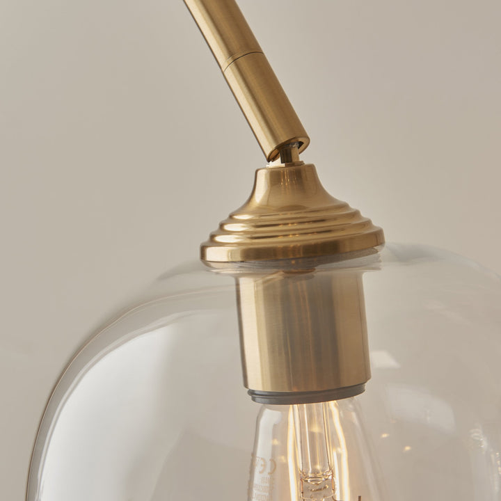 Endon 120620 Ashcroft Floor Lamp Brushed Aged Brass Plate & Clear Glass