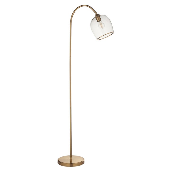 Endon 120620 Ashcroft Floor Lamp Brushed Aged Brass Plate & Clear Glass
