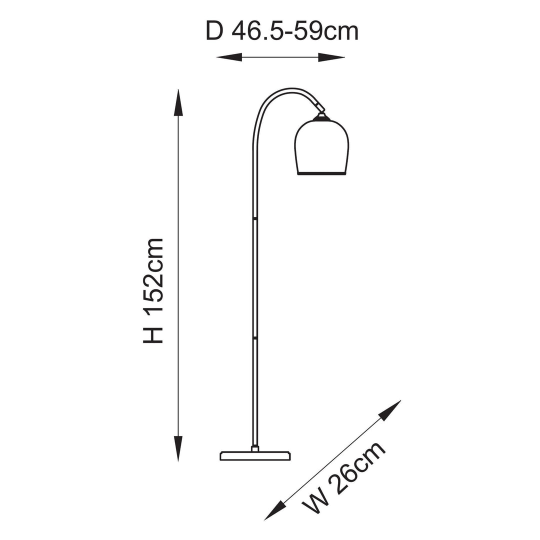 Endon 120620 Ashcroft Floor Lamp Brushed Aged Brass Plate & Clear Glass