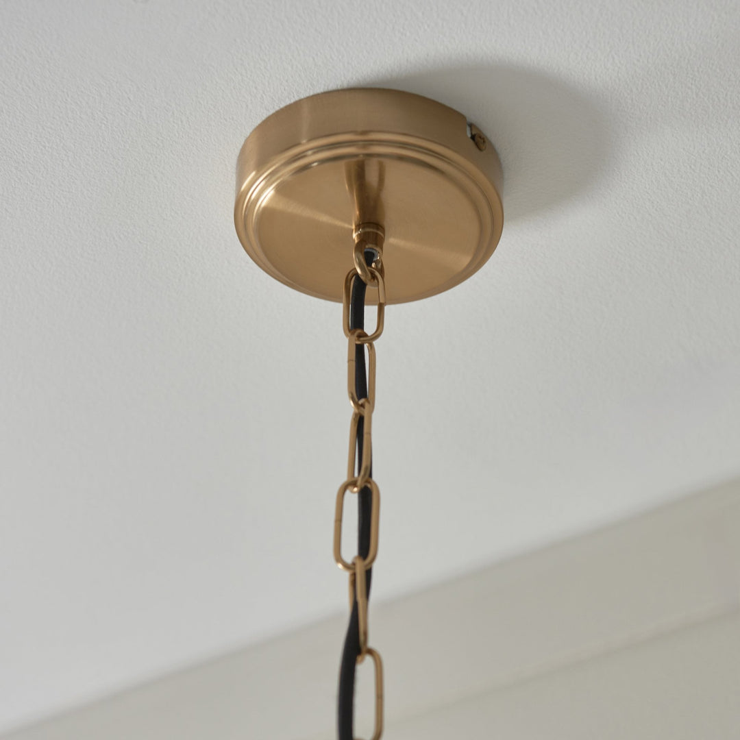 Endon 120624 Ashcroft Pendant Brushed Aged Brass Plate & Clear Glass