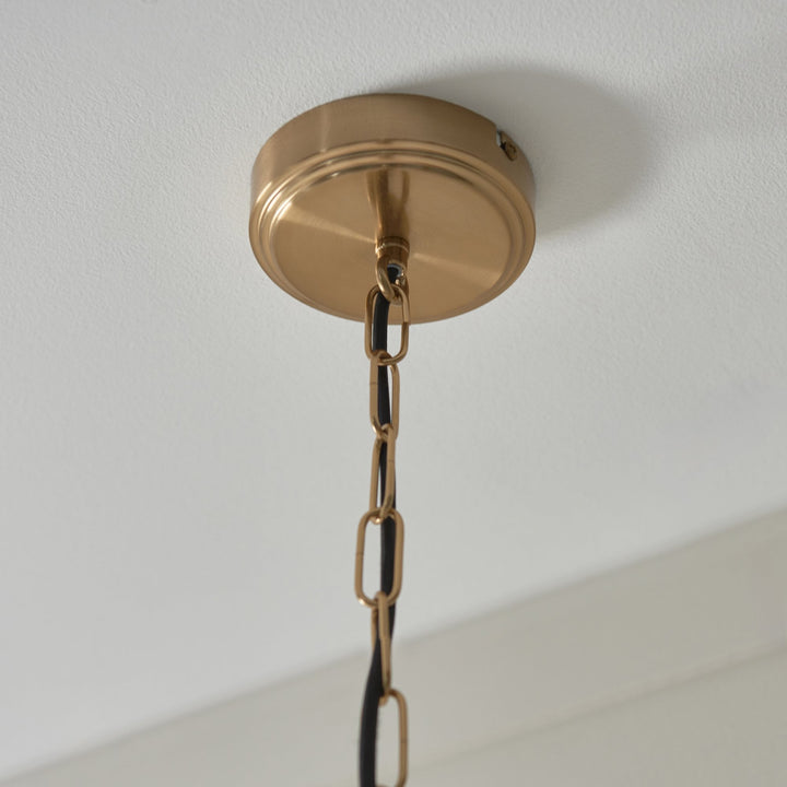 Endon 120624 Ashcroft Pendant Brushed Aged Brass Plate & Clear Glass
