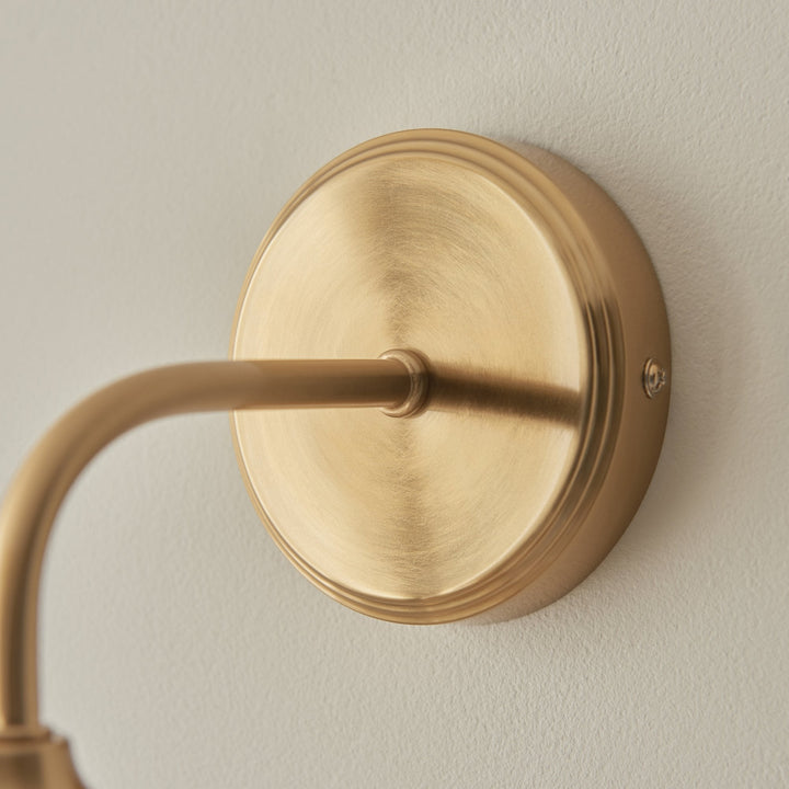 Endon 120626 Ashcroft Wall Light Brushed Aged Brass Plate & Clear Glass