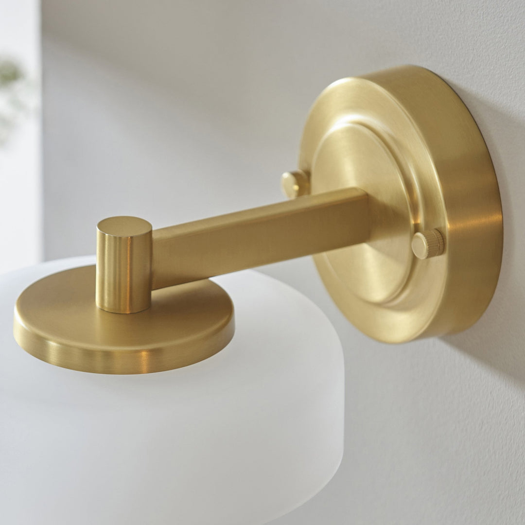 Endon 120630 Boss Wall Light Brushed Aged Brass Plate With Frosted & Opal Glass