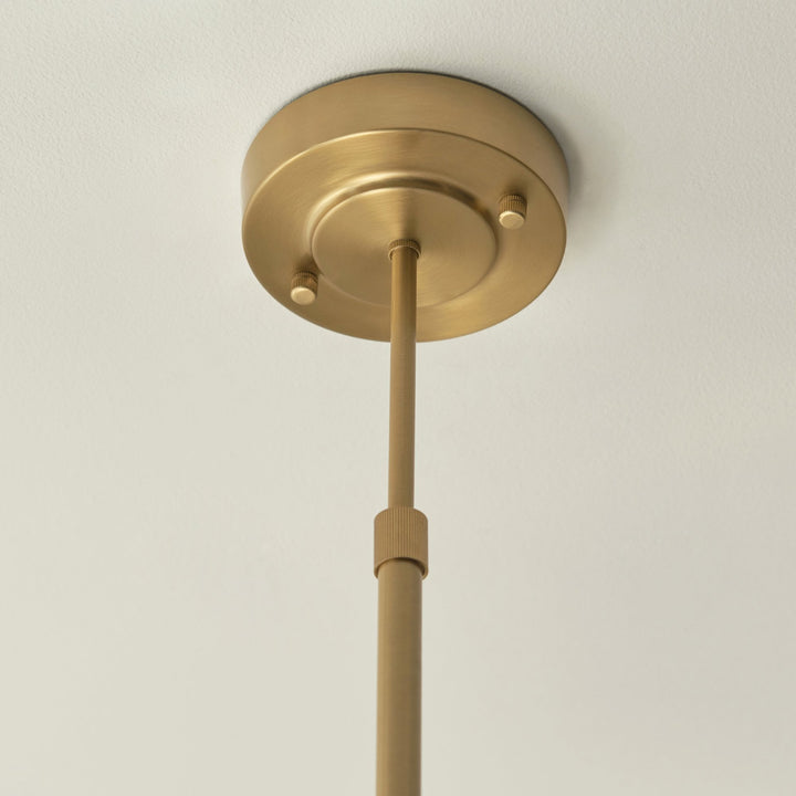 Endon 120635 Stamford 5 Light Pendant Brushed Aged Brass Plate & Clear Ribbed Glass