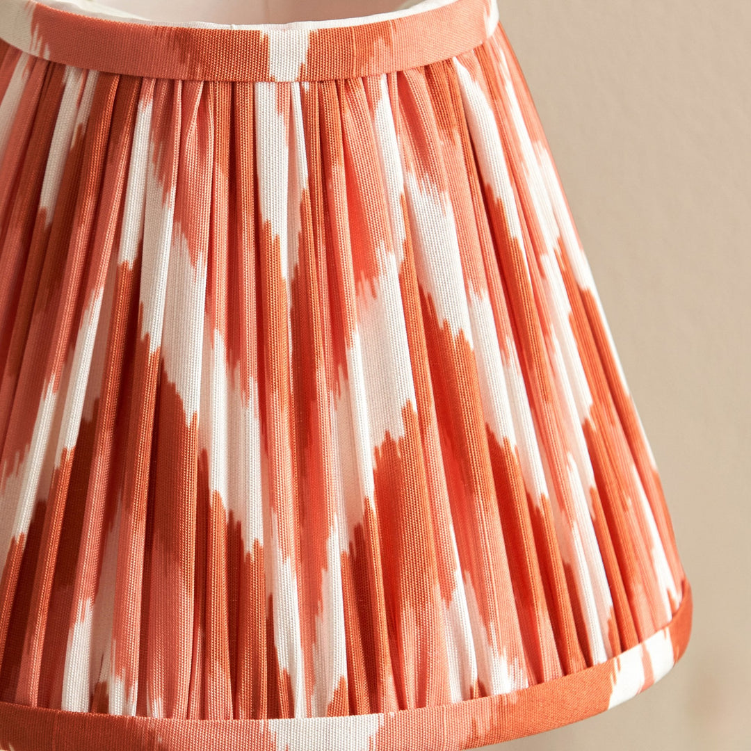 Endon 120755 Rise & Zigzag 16cm Table Lamp Antique Bronze Plate & Apricot Orange Fabric