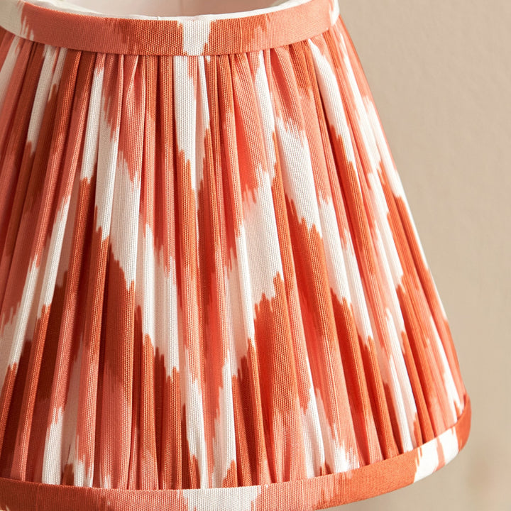 Endon 120755 Rise & Zigzag 16cm Table Lamp Antique Bronze Plate & Apricot Orange Fabric