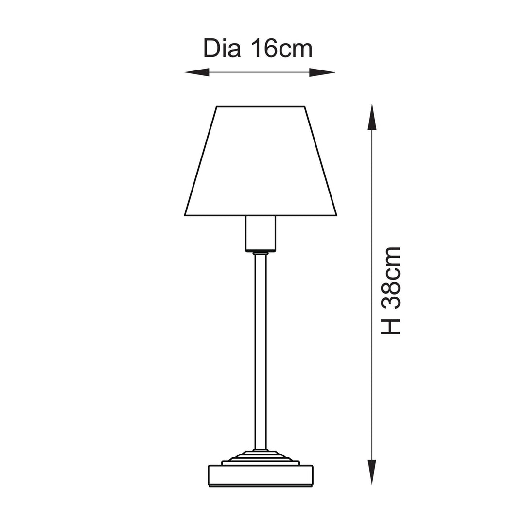 Endon 121014 Rise & Ikat 16cm Table Lamp Vintage Brass Finish & Neutral Print Fabric