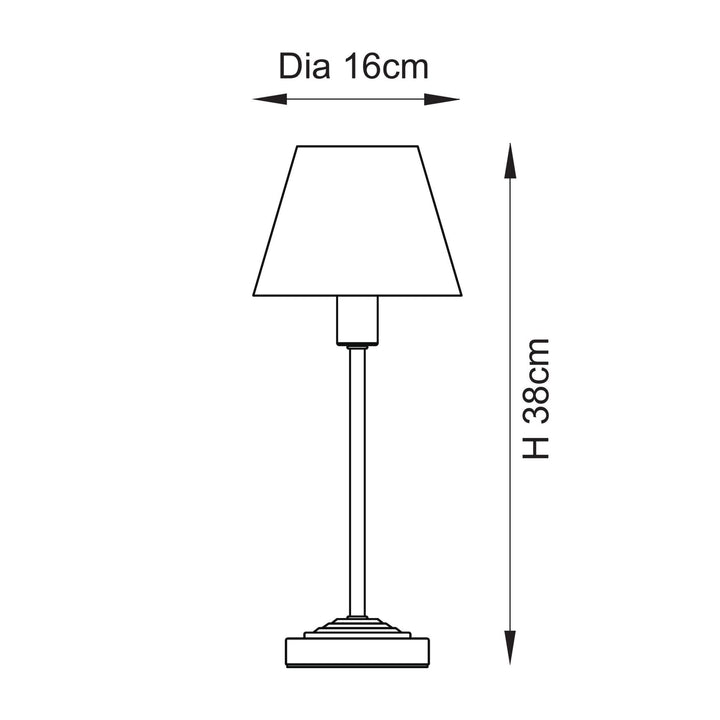 Endon 121014 Rise & Ikat 16cm Table Lamp Vintage Brass Finish & Neutral Print Fabric