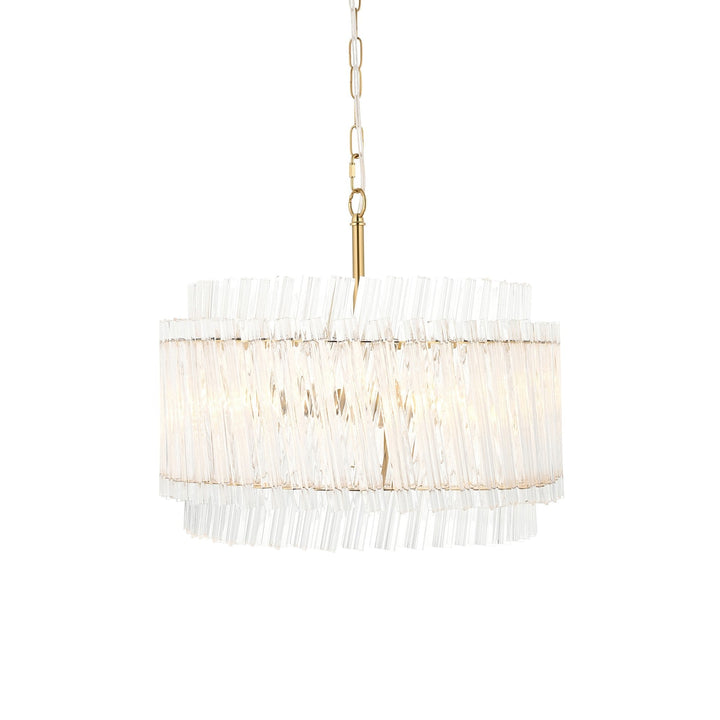 Endon 114214 3 Light Pendant Brushed Aged Brass Plate & Clear Glass
