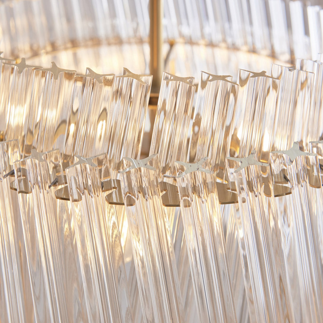 Endon 114214 3 Light Pendant Brushed Aged Brass Plate & Clear Glass
