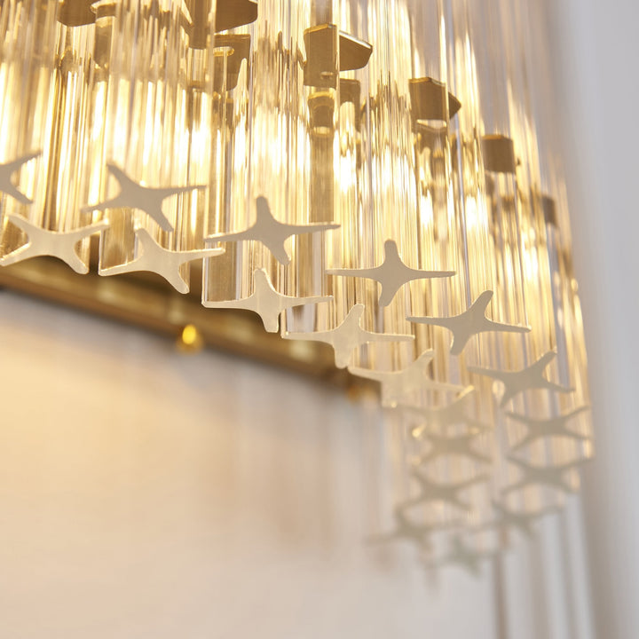 Endon 114217 2 Light Wall Light Brushed Aged Brass Plate & Clear Glass