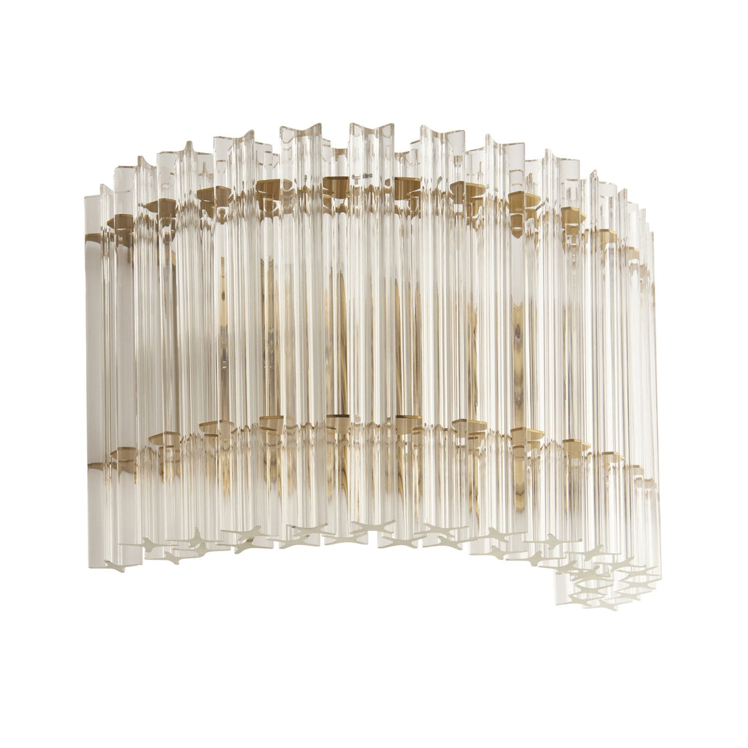 Endon 114217 2 Light Wall Light Brushed Aged Brass Plate & Clear Glass