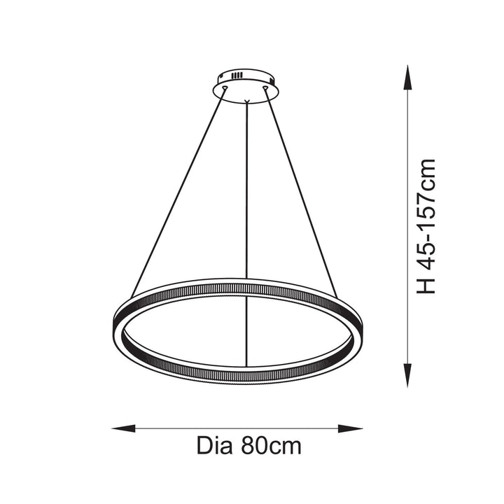 Endon 120549 LED Pendant Brushed Gold Plated Finish & Opal Ribbed Acrylic