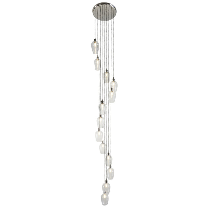 Endon 120641 13 Light Pendant Bright Nickel Plate & Clear Glass