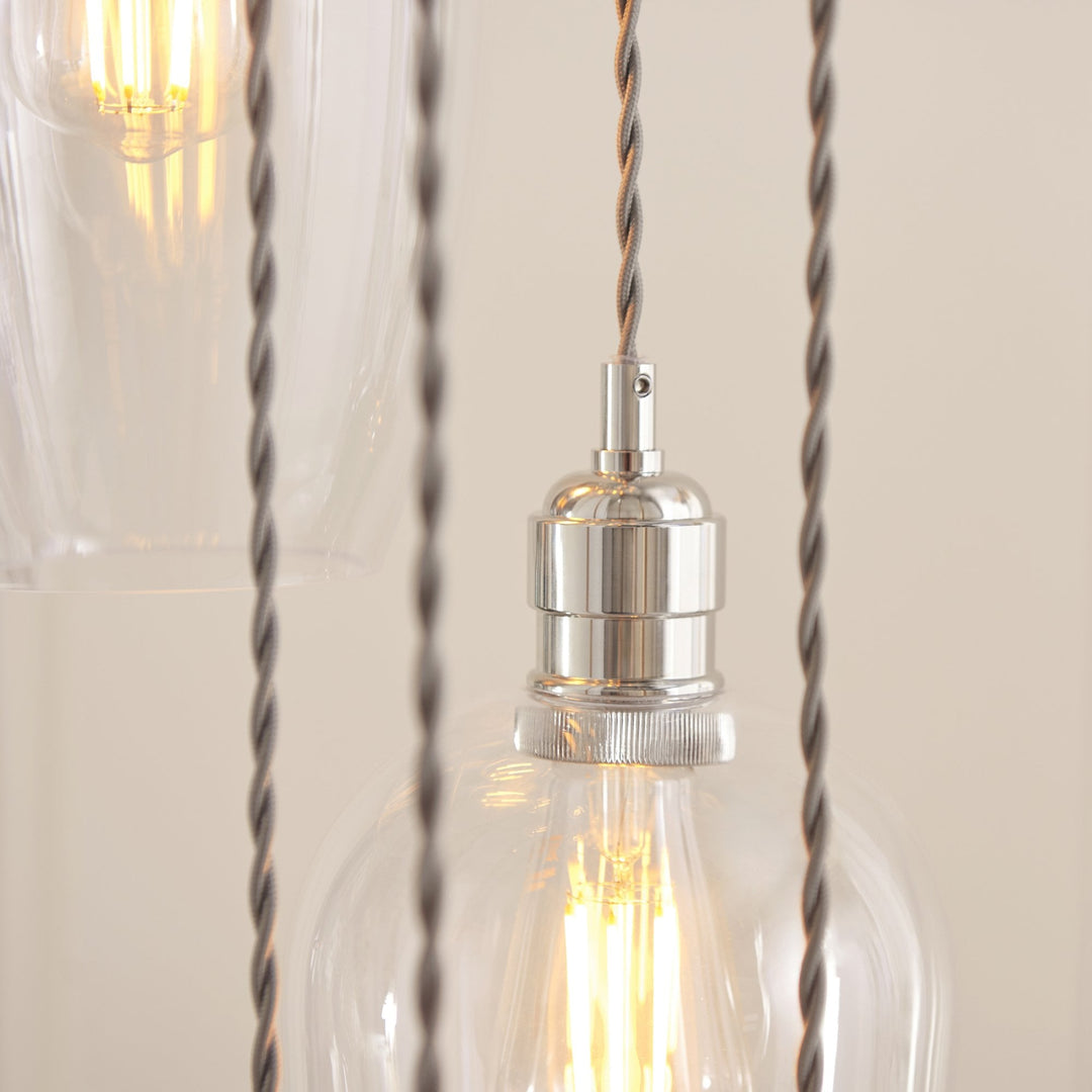 Endon 120641 13 Light Pendant Bright Nickel Plate & Clear Glass