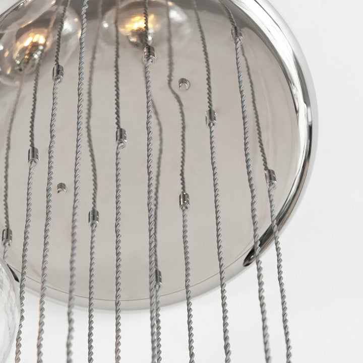 Endon 120641 13 Light Pendant Bright Nickel Plate & Clear Glass