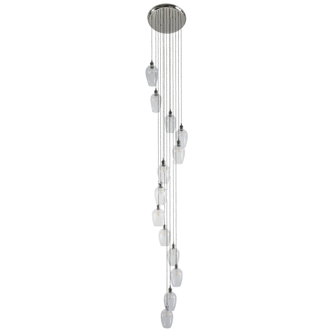 Endon 120641 13 Light Pendant Bright Nickel Plate & Clear Glass