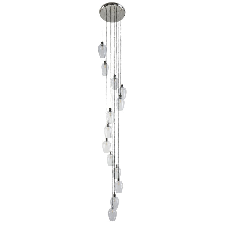 Endon 120641 13 Light Pendant Bright Nickel Plate & Clear Glass