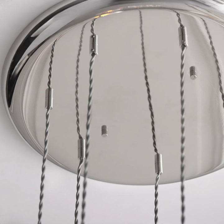 Endon 120642 7 Light Pendant Bright Nickel Plate & Clear Glass