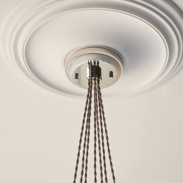 Endon 120643 7 Light Pendant Bright Nickel Plate & Clear Glass