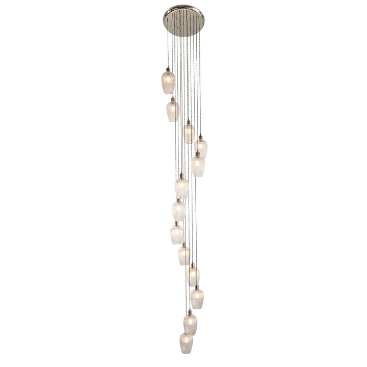 Endon 120649 13 Light Pendant Bright Nickel Plate & Clear Ribbed Glass