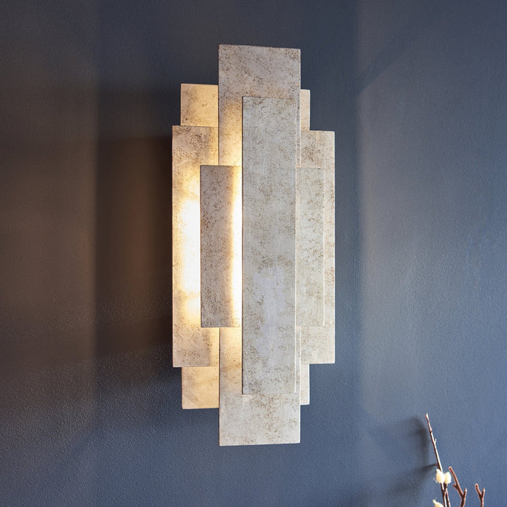 Endon 121508 2 Light Wall Light Antique Silver Leaf