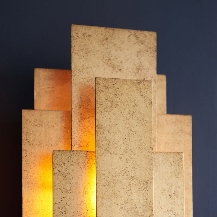 Endon 121509 2 Light Wall Light Antique Gold Leaf