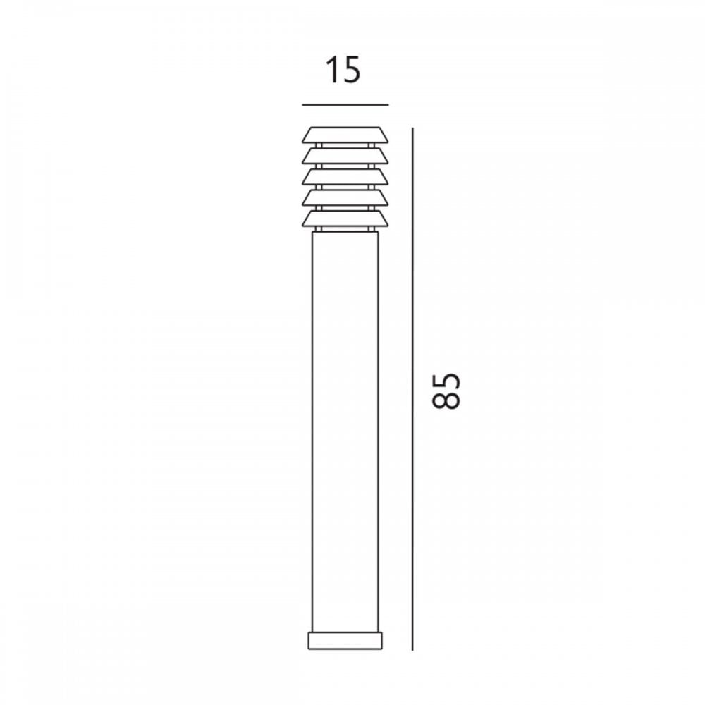 Norlys ALTA-L-E27-BLK Alta 1 Light Large Bollard Black