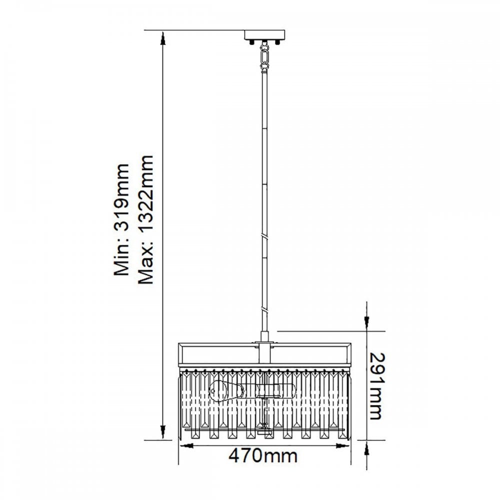 Elstead ARIES-4P-L Aries 4 Light Large Chandelier Polished Nickel