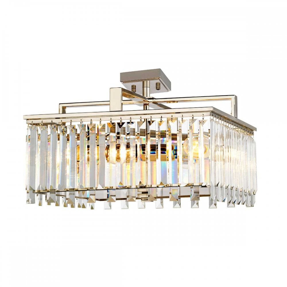 Elstead ARIES-4P-L Aries 4 Light Large Chandelier Polished Nickel