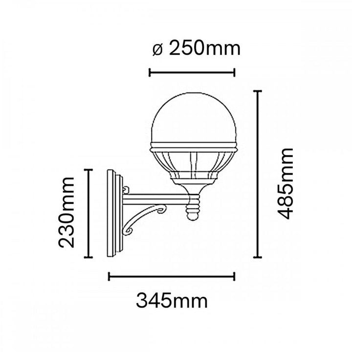 Norlys B1-BLACK-C Bologna 1 Light Up Wall Light Black