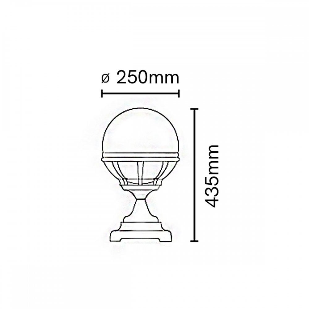Norlys B3-BLACK-C Bologna 1 Light Pedestal Black