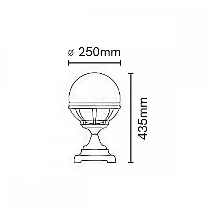 Norlys B3-BLACK-C Bologna 1 Light Pedestal Black