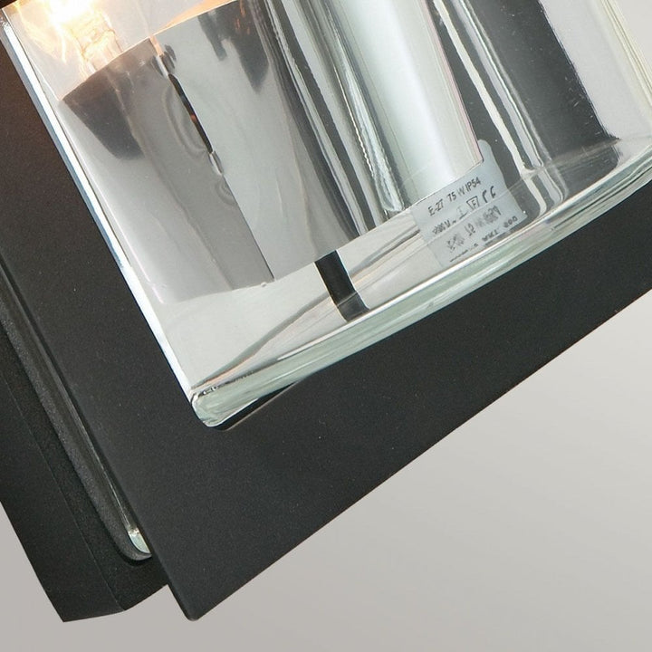 Norlys BASEL-E27-BLK-C Basel 1 Light Wall Lantern Black With Clear Glass
