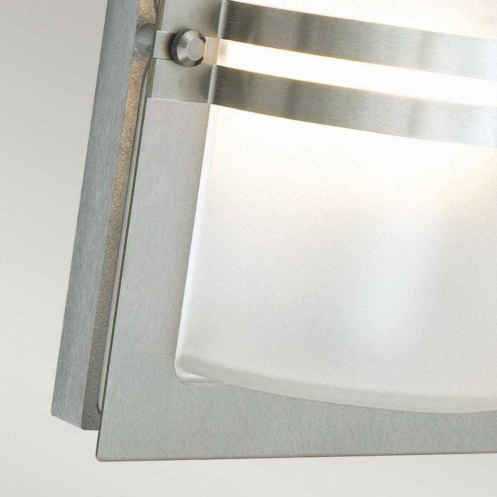 Norlys BASEL-E27-S-S-F Basel 1 Light Wall Lantern Stainless Steel With Frosted Glass