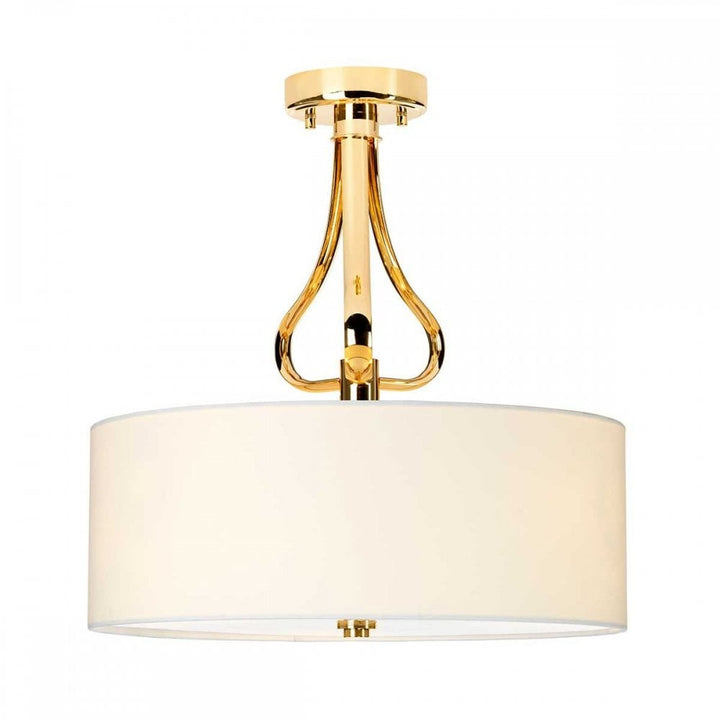 Elstead BATH-FALMOUTH-SF-FG Falmouth 3 Light Semi-Flush French Gold/ White Shade