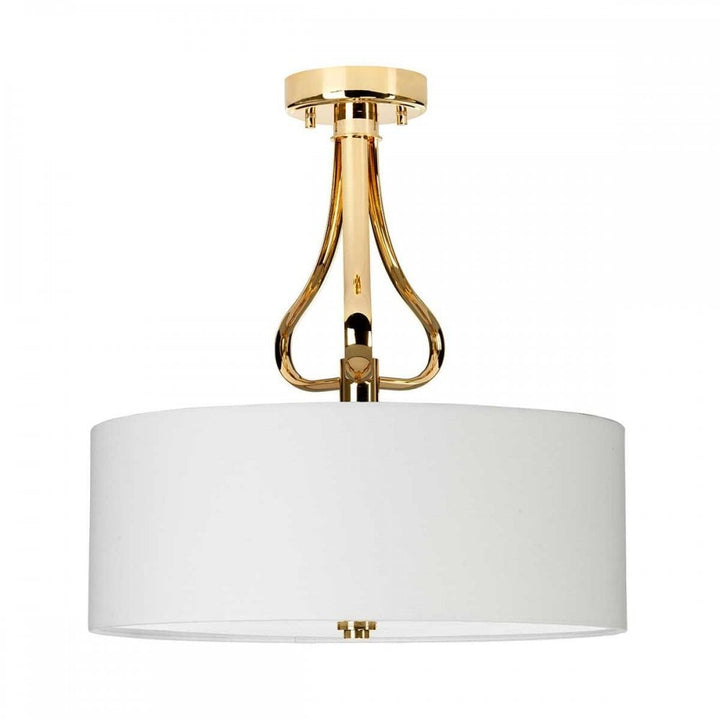 Elstead BATH-FALMOUTH-SF-FG Falmouth 3 Light Semi-Flush French Gold/ White Shade