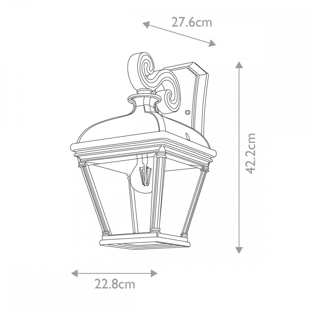 Elstead BAYVIEW-2L-BK Bayview 1 Light Large Wall Lantern Black