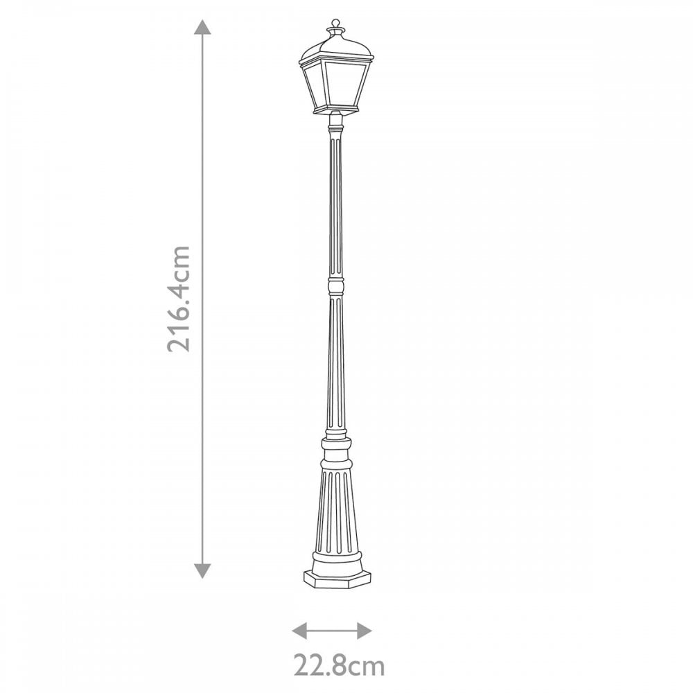 Elstead BAYVIEW-5L-BK Bayview 1 Light Lamp Post Black