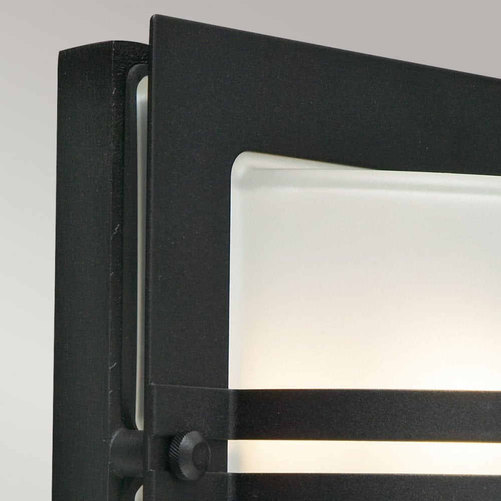 Norlys BERN-E27-BLK-F Bern 1 Light Wall Lantern Black With Frosted Glass