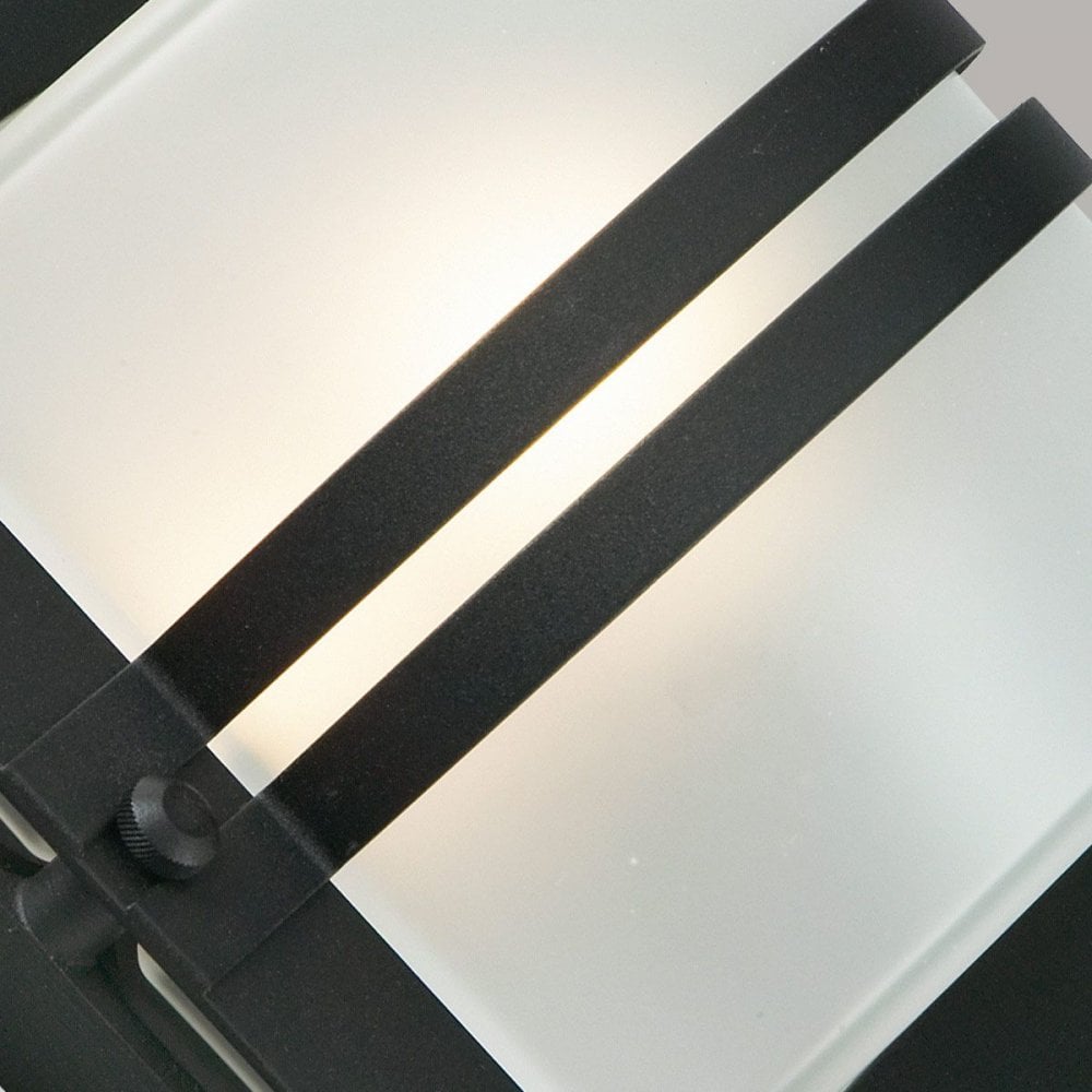 Norlys BERN-E27-BLK-F Bern 1 Light Wall Lantern Black With Frosted Glass