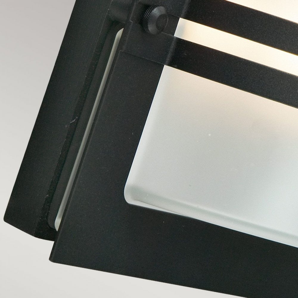 Norlys BERN-E27-BLK-F Bern 1 Light Wall Lantern Black With Frosted Glass