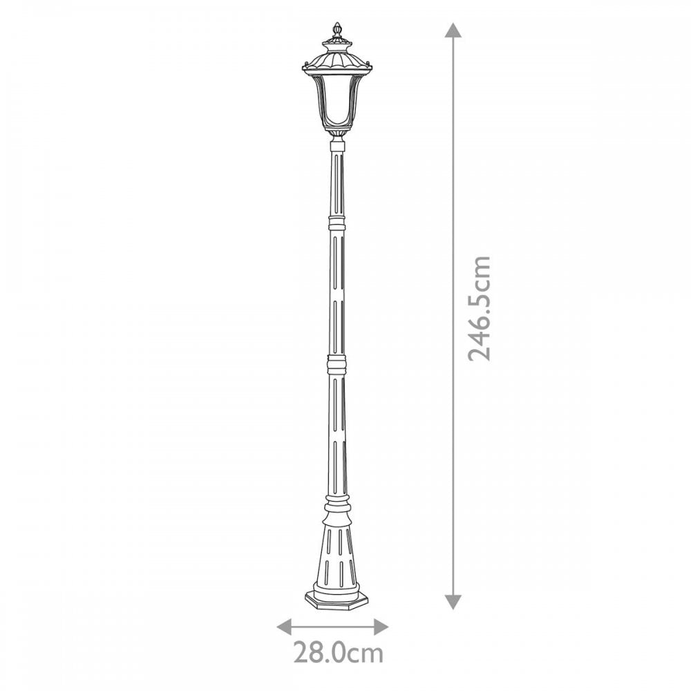 Elstead CC5-M-BK Chicago 1 Light Single Head Lamp Post Textured Black