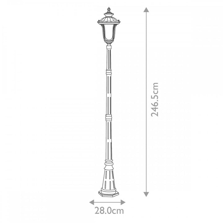 Elstead CC5-M-BK Chicago 1 Light Single Head Lamp Post Textured Black