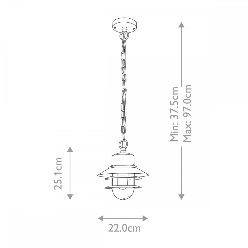 Elstead COPENHAGEN8-SIL Copenhagen 1 Light Chain Lantern Silver