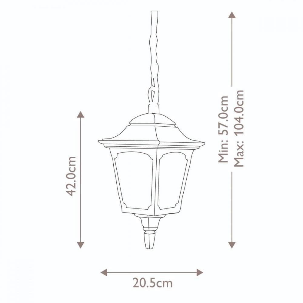 Elstead CP9-BLACK Chapel 1 Light Chain Lantern Black