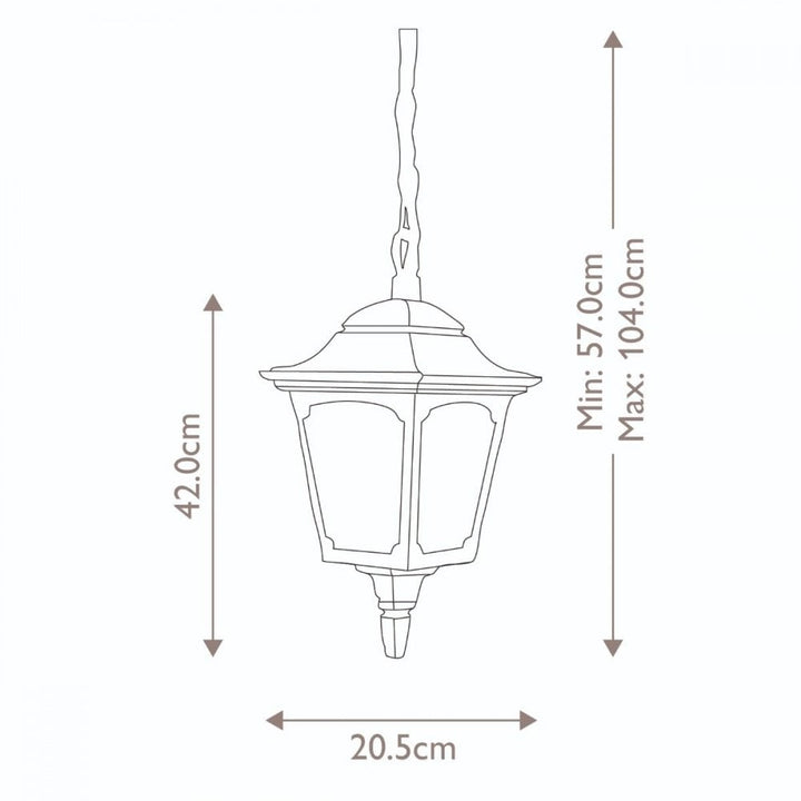 Elstead CP9-BLACK Chapel 1 Light Chain Lantern Black