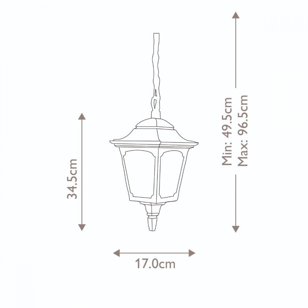 Elstead CPM9-BLACK Chapel 1 Light Mini Chain Lantern Black