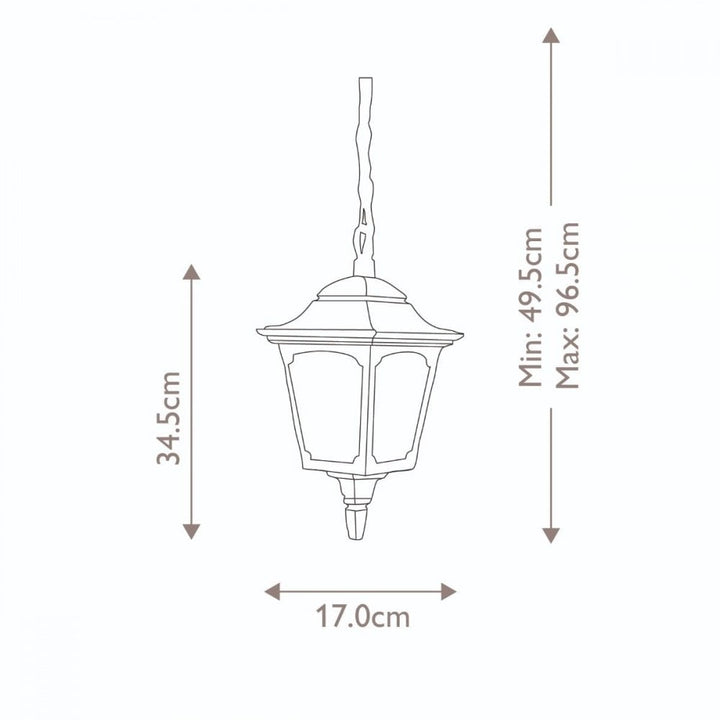 Elstead CPM9-BLACK Chapel 1 Light Mini Chain Lantern Black